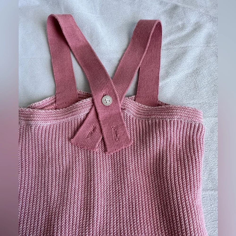 Piccino Piccina P&P‎ Baby Girl Pink 18 m Knit One Piece Cross Back 100% Cotton